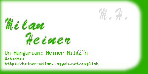 milan heiner business card